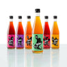 Group photo of Roar Living 100% natural cordial range highlighting Cool Mint, Roar's version of Lime cordial. 