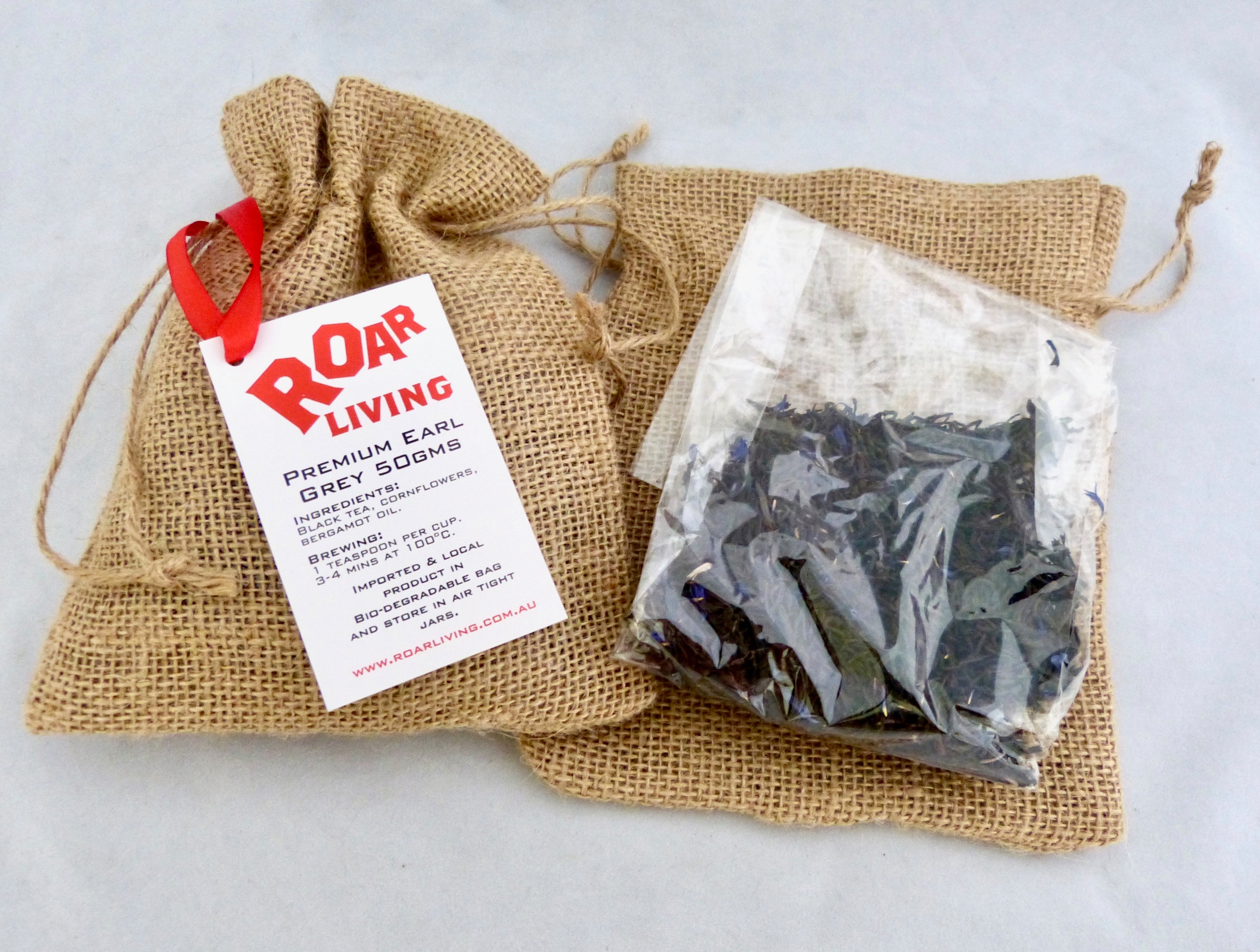 Earl grey. Earl grey tea leaves. premium tea leaves. Iced tea recipe. compostable bag. Hassian bag